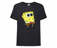 Футболка детская Спанч Боб 25 (Sponge Bob) черная 104 см