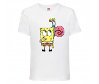 Футболка детская Спанч Боб 26 (Sponge Bob) белая 104 см