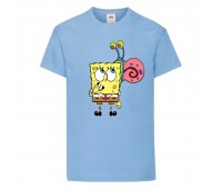 Футболка детская Спанч Боб 26 (Sponge Bob) светло-голубая 104 см Футболка детская Спанч Боб 26 (Sponge Bob) светло-голубая 104 см