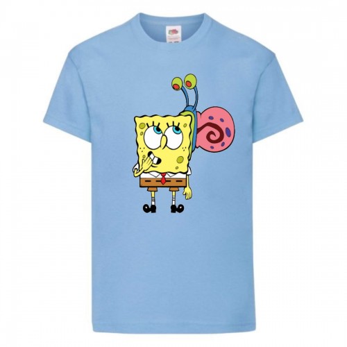 Футболка детская Спанч Боб 26 (Sponge Bob) светло-голубая 104 см Футболка детская Спанч Боб 26 (Sponge Bob) светло-голубая 104 см