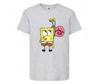 Футболка детская Спанч Боб 26 (Sponge Bob) серая 104 см Футболка детская Спанч Боб 26 (Sponge Bob) серая 104 см