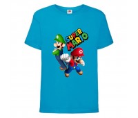 Футболка Супер Марио 11 (Super Mario) синяя (SMar blu-5) 164 см