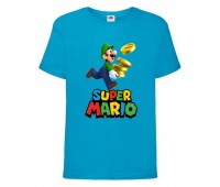 Футболка Супер Марио 12 (Super Mario) синяя (SMar blu-6) 140 см