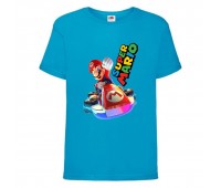 Футболка Супер Марио 1 (Super Mario) синяя (SMar blu-02) 164 см