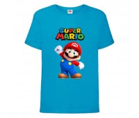 Футболка Супер Марио 5 (Super Mario) синяя (SMar blu-06) 116 см