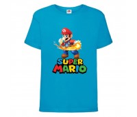 Футболка Супер Марио 6 (Super Mario) синяя (SMar blu-07) 116 см