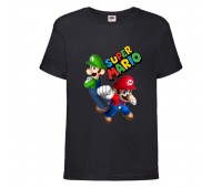 Футболка Супер Марио 10 (Super Mario) черная (SMar blc-4) 164 см