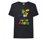 Футболка Супер Марио 12 (Super Mario) черная (SMar blc-6) 164 см