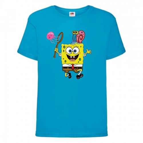 Футболка Спанч Боб 28 (Sponge Bob) голубая Футболка Спанч Боб 28 (Sponge Bob) голубая