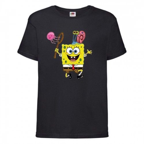 Футболка Спанч Боб 28 (Sponge Bob) черная Футболка Спанч Боб 28 (Sponge Bob) черная