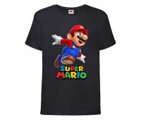 Футболка Супер Марио 13 (Super Mario) черная (SMar blc-7) 164 см