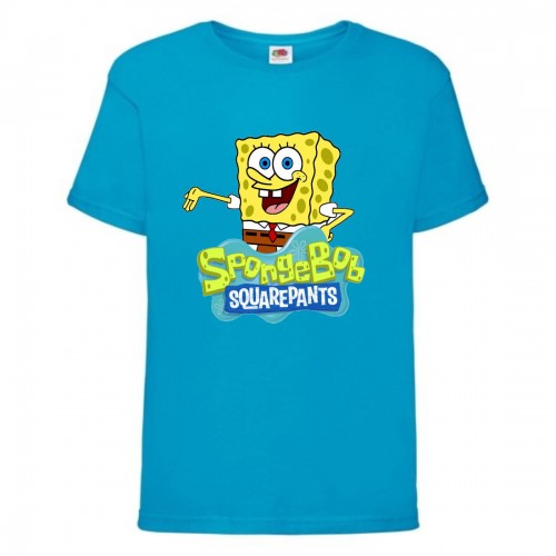 Футболка Спанч Боб 29 (Sponge Bob) голубая Футболка Спанч Боб 29 (Sponge Bob) голубая