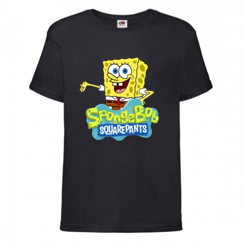 Футболка Спанч Боб 29 (Sponge Bob) черная Футболка Спанч Боб 29 (Sponge Bob) черная