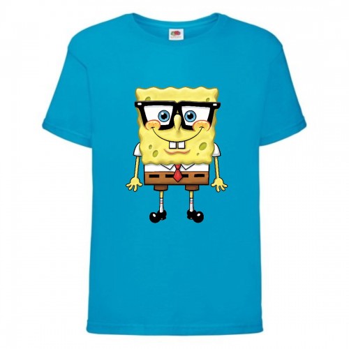 Футболка Спанч Боб 30 (Sponge Bob) голубая Футболка Спанч Боб 30 (Sponge Bob) голубая