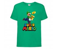 Футболка Супер Марио 12 (Super Mario) зеленая (SMar grn-6) 164 см