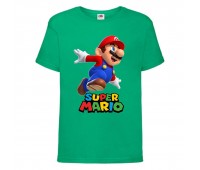 Футболка Супер Марио 13 (Super Mario) зеленая (SMar grn-7) 164 см
