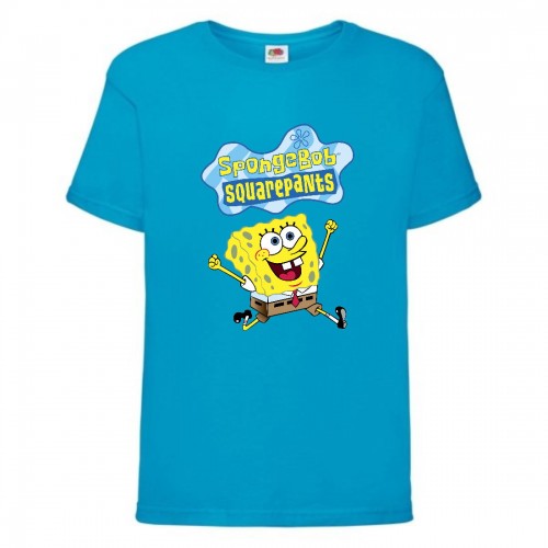 Футболка Спанч Боб 31 (Sponge Bob) голубая Футболка Спанч Боб 31 (Sponge Bob) голубая