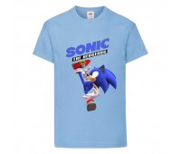 Футболка детская Соник удар ногой (SONIC) голубая (snc  sbl-1) 164 см