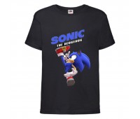 Футболка детская Соник удар ногой (SONIC) черная (snc  blc-1) 164 см