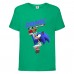 Футболка детская Соник удар ногой (SONIC) зеленая (snc  grn-1) 152 см