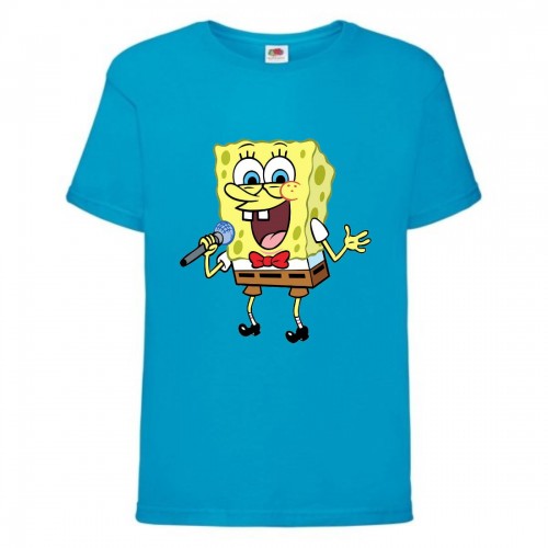 Футболка Спанч Боб 32 (Sponge Bob) голубая Футболка Спанч Боб 32 (Sponge Bob) голубая