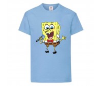 Футболка Спанч Боб 32 (Sponge Bob) светло-голубая Футболка Спанч Боб 32 (Sponge Bob) светло-голубая