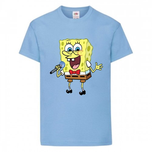 Футболка Спанч Боб 32 (Sponge Bob) светло-голубая Футболка Спанч Боб 32 (Sponge Bob) светло-голубая