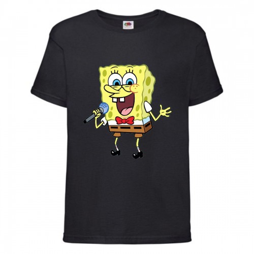 Футболка Спанч Боб 32 (Sponge Bob) черная Футболка Спанч Боб 32 (Sponge Bob) черная