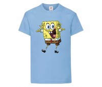 Футболка Спанч Боб 33 (Sponge Bob) светло-голубая Футболка Спанч Боб 33 (Sponge Bob) светло-голубая
