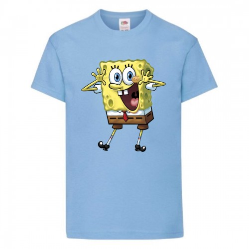 Футболка Спанч Боб 33 (Sponge Bob) светло-голубая Футболка Спанч Боб 33 (Sponge Bob) светло-голубая