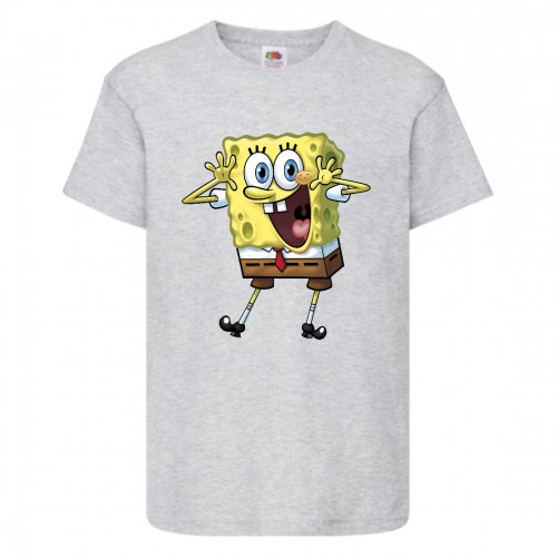 Футболка Спанч Боб 33 (Sponge Bob) серая Футболка Спанч Боб 33 (Sponge Bob) серая