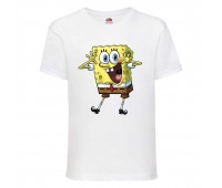 Футболка Спанч Боб 33 (Sponge Bob) белая 164 см