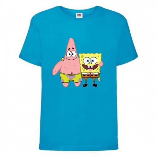Футболка Спанч Боб 34 (Sponge Bob) голубая Футболка Спанч Боб 34 (Sponge Bob) голубая