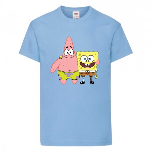 Футболка Спанч Боб 34 (Sponge Bob) светло-голубая Футболка Спанч Боб 34 (Sponge Bob) светло-голубая