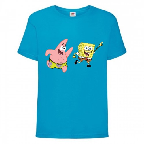 Футболка Спанч Боб 35 (Sponge Bob) голубая Футболка Спанч Боб 35 (Sponge Bob) голубая