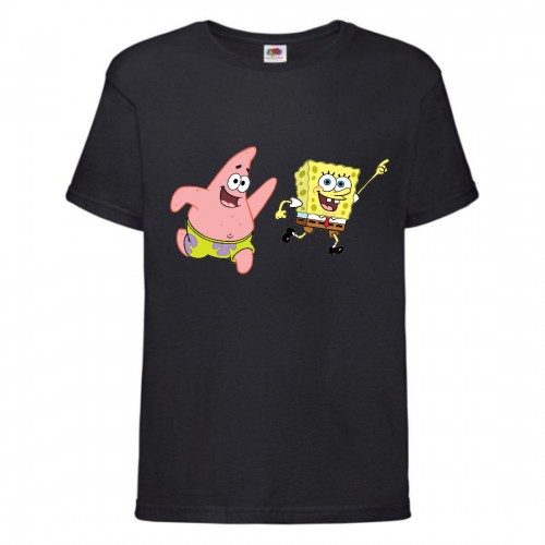 Футболка Спанч Боб 35 (Sponge Bob) черная Футболка Спанч Боб 35 (Sponge Bob) черная