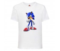 Футболка детская Соник и пламя (SONIC) белая (snc  wh-3) 116 см