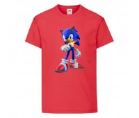Футболка детская Соник и пламя (SONIC) красная (snc  rd-3) 116 см