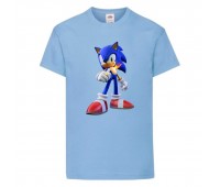 Футболка детская Соник и пламя (SONIC) голубая (snc  sbl-3) 116 см