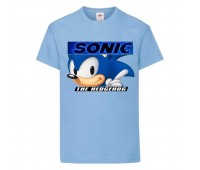 Футболка детская Соник лицо (SONIC) голубая (snc  sbl-4) 140 см