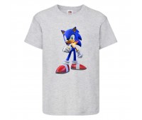 Футболка детская Соник и пламя (SONIC) серая (snc  gr-3) 116 см