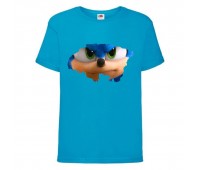 Футболка детская Соник глаза (SONIC) синяя (snc  blu-2) 164 см