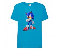 Футболка детская Соник и пламя (SONIC) синяя (snc  blu-3) 116 см