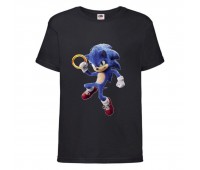Футболка детская Соник с кольцом (SONIC) черная (snc blc-5) 116 см Футболка детская Соник с кольцом (SONIC) черная (snc blc-5) 116 см