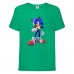Футболка детская Соник и пламя (SONIC) зеленая (snc  grn-3) 116 см