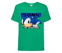 Футболка детская Соник лицо (SONIC) зеленая (snc  grn-4) 116 см