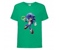 Футболка детская Соник с кольцом (SONIC) зеленая (snc  grn-5) 116 см