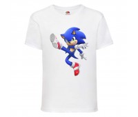 Футболка детская Соник заносит ногу (SONIC) белая (snc  wh-03) 152 см