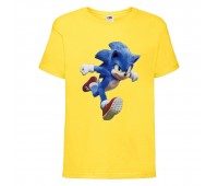 Футболка детская Соник бежит (SONIC) Желтая (snc  yl-6) 116 см