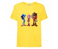 Футболка детская Соник 3 героя (SONIC) Желтая (snc  yl-7) 116 см